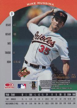1998 Donruss Collections Preferred - Prized Collections #PC 583 Mike Mussina Back