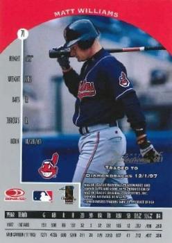1998 Donruss Collections Preferred - Prized Collections #PC 621 Matt Williams Back