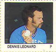 1983 Fleer Stamps #NNO Dennis Leonard Front
