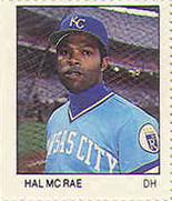1983 Fleer Stamps #NNO Hal McRae Front