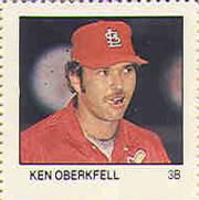 1983 Fleer Stamps #NNO Ken Oberkfell Front