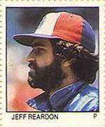 1983 Fleer Stamps #NNO Jeff Reardon Front