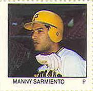 1983 Fleer Stamps #NNO Manny Sarmiento Front