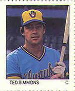 1983 Fleer Stamps #NNO Ted Simmons Front