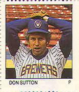 1983 Fleer Stamps #NNO Don Sutton Front