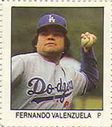 1983 Fleer Stamps #NNO Fernando Valenzuela Front