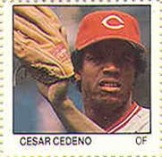 1983 Fleer Stamps #NNO Cesar Cedeno Front