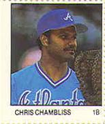 1983 Fleer Stamps #NNO Chris Chambliss Front