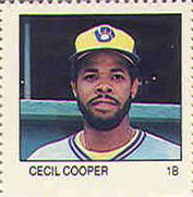 1983 Fleer Stamps #NNO Cecil Cooper Front
