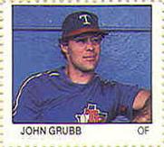 1983 Fleer Stamps #NNO John Grubb Front