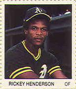 1983 Fleer Stamps #NNO Rickey Henderson Front