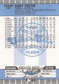 1989 Fleer - Glossy #141 Gary Pettis Back