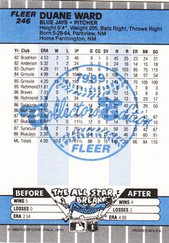 1989 Fleer - Glossy #246 Duane Ward Back