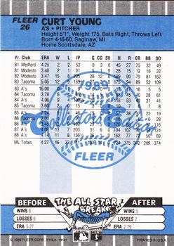 1989 Fleer - Glossy #26 Curt Young Back
