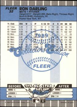 1989 Fleer - Glossy #32 Ron Darling Back