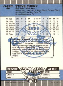 1989 Fleer - Glossy #86 Steve Curry Back