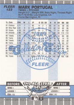 1989 Fleer - Glossy #123 Mark Portugal Back