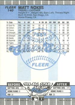 1989 Fleer - Glossy #140 Matt Nokes Back