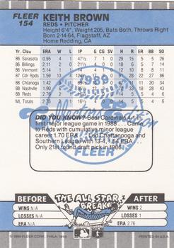 1989 Fleer - Glossy #154 Keith Brown Back