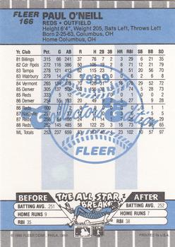 1989 Fleer - Glossy #166 Paul O'Neill Back