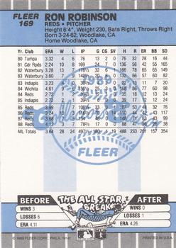1989 Fleer - Glossy #169 Ron Robinson Back