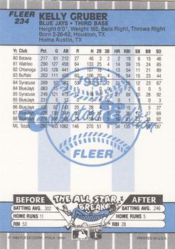 1989 Fleer - Glossy #234 Kelly Gruber Back