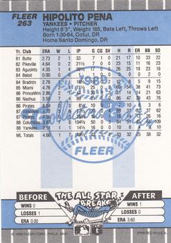 1989 Fleer - Glossy #263 Hipolito Pena Back
