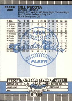 1989 Fleer - Glossy #289 Bill Pecota Back