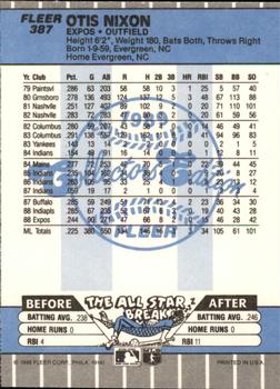 1989 Fleer - Glossy #387 Otis Nixon Back