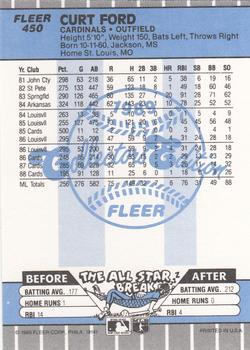 1989 Fleer - Glossy #450 Curt Ford Back
