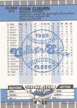 1989 Fleer - Glossy #471 Stew Cliburn Back