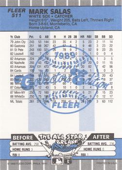 1989 Fleer - Glossy #511 Mark Salas Back