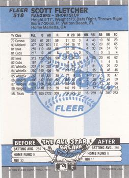 1989 Fleer - Glossy #518 Scott Fletcher Back