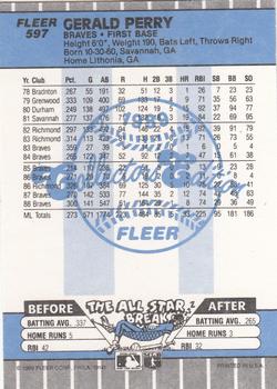 1989 Fleer - Glossy #597 Gerald Perry Back