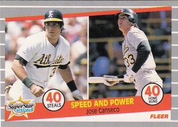 1989 Fleer - Glossy #628 Speed and Power (Jose Canseco) Front