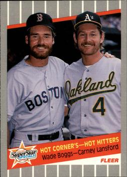 1989 Fleer - Glossy #633 Hot Corner's -- Hot Hitters (Wade Boggs / Carney Lansford) Front