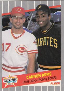 1989 Fleer - Glossy #637 Cannon Arms (Chris Sabo / Bobby Bonilla) Front