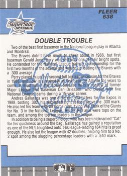 1989 Fleer - Glossy #638 Double Trouble (Andres Galarraga / Gerald Perry) Back
