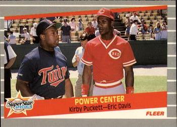 1989 Fleer - Glossy #639 Power Center (Kirby Puckett / Eric Davis) Front