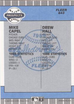1989 Fleer - Glossy #643 Mike Capel / Drew Hall Back