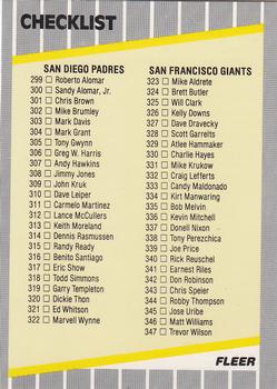 1989 Fleer - Glossy #657 Checklist: Padres / Giants / Astros / Expos Front