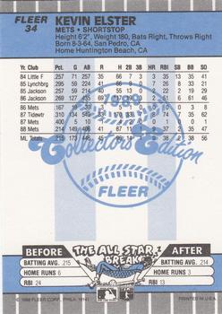 1989 Fleer - Glossy #34 Kevin Elster Back