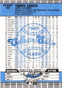 1989 Fleer - Glossy #40 Terry Leach Back
