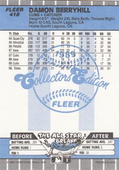 1989 Fleer - Glossy #418 Damon Berryhill Back