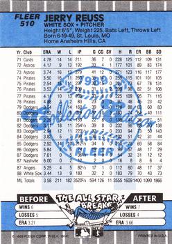 1989 Fleer - Glossy #510 Jerry Reuss Back