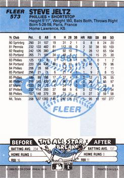 1989 Fleer - Glossy #573 Steve Jeltz Back