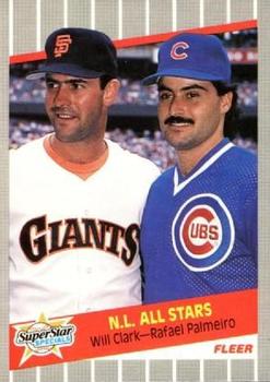 1989 Fleer - Glossy #631 N.L. All-Stars (Will Clark / Rafael Palmeiro) Front