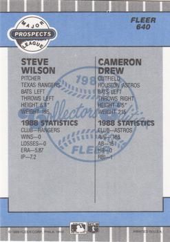 1989 Fleer - Glossy #640 Steve Wilson / Cameron Drew Back