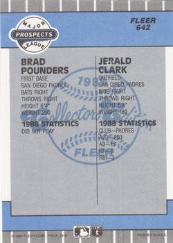 1989 Fleer - Glossy #642 Brad Pounders / Jerald Clark Back