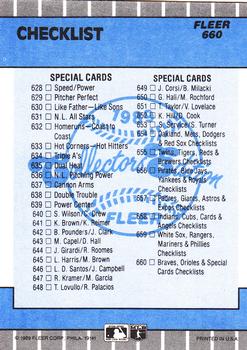 1989 Fleer - Glossy #660 Checklist: Braves / Orioles / Special Cards Back